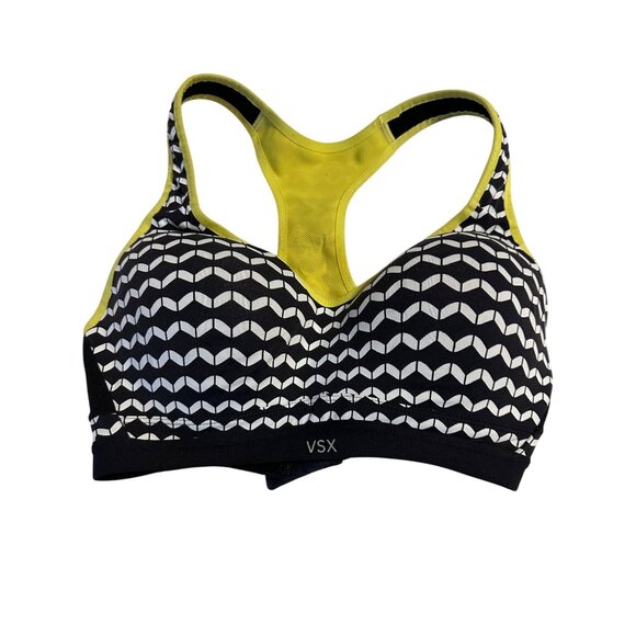 VSX Victorias Secret Incredible Sport Bra 34D Geometric Pattern soft racer back - Picture 1 of 12